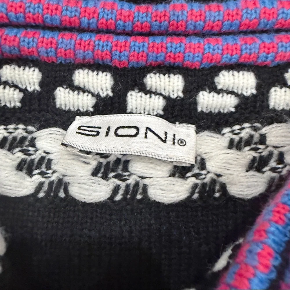 Sioni Coogi Style Textured 3D Colorful Striped Long Cardigan - Picture 2 of 8